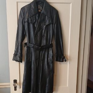 GOLDEN STATE Men's Classic Black Trench Coat (UNISEX)
